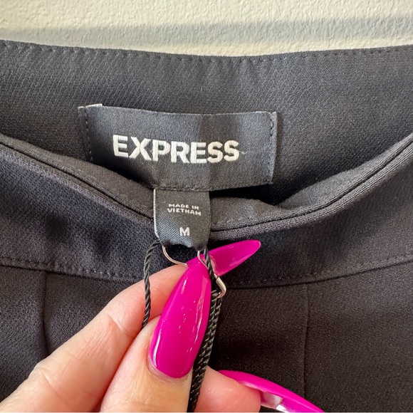 Express Black Pleated Mini Skirt with Buckle Detail – Size M, NWT - Picture 4 of 6